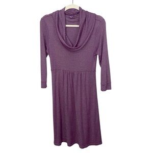 Michael Stars Maternity Purple Cowl Neck Dress Size Medium Cotton Nylon